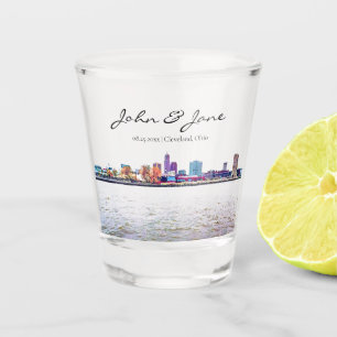 Copo De Shot Cleveland Skyline Shot Glass Personalizado
