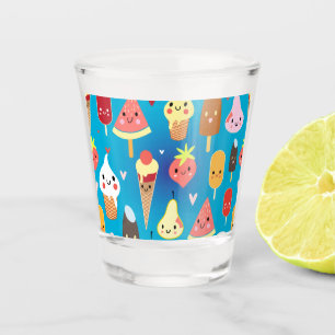 Copo De Shot Clipart de caracteres de comida cúbica