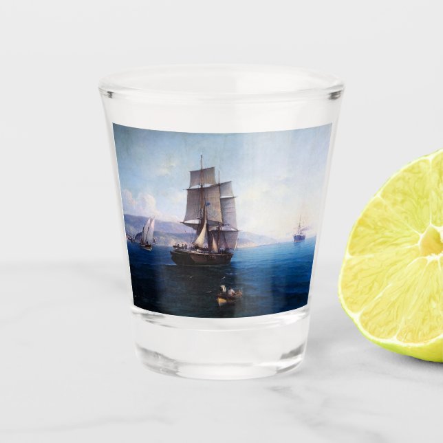 Copo De Shot Clipper Navio à vela e Vapor 1900's (Frente)
