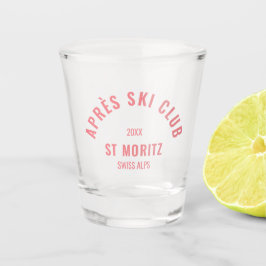 Copo De Shot Clube Après Ski Festa de Esqui Estilo Retrô Rosa