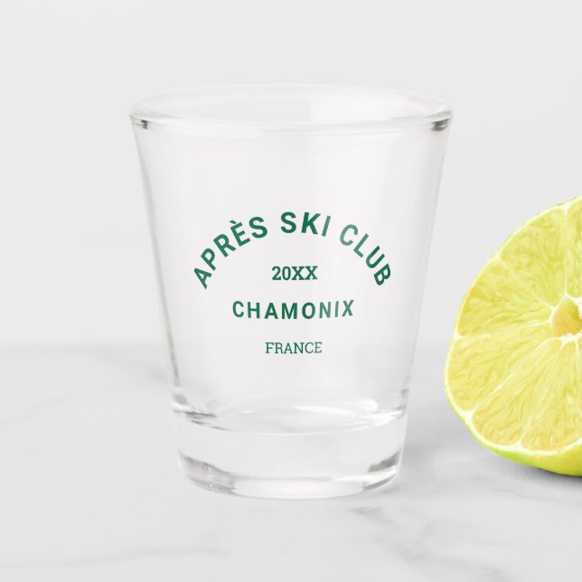 Copo De Shot Clube Après Ski Winter Green Ski Resort Crest (Frente)