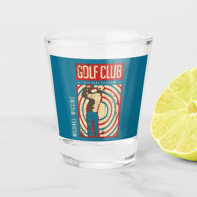 Copo De Shot Clube de Golfe Retroativo Personalizado (Frente)