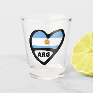 Copo De Shot Código do País Argentina Sinalizador Heart ARG