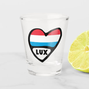 Copo De Shot Código do País Luxemburgo Sinalizador Heart LUX
