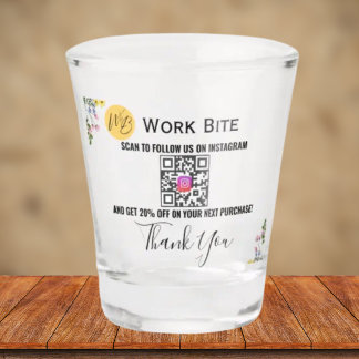 Copo De Shot Código Qr Instagram de Negócios da Wildflower de A