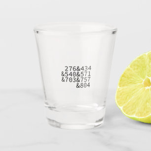 Copo De Shot Códigos de área Virginia