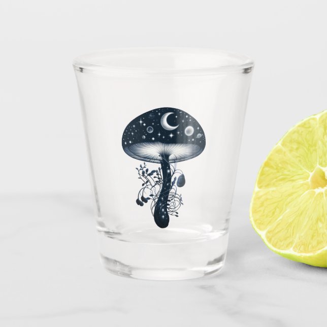 Copo De Shot Cogumelo Azul-Marinho Celestial (Frente)