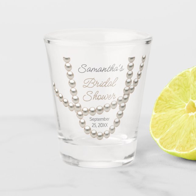 Copo De Shot Colar de Pérola Elegante para Chá de Noiva (Frente)