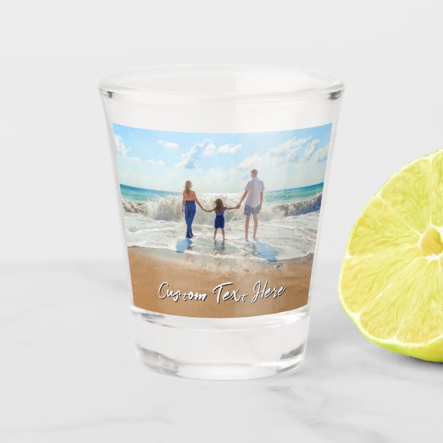 Copo de Shot com Foto Personalizada e Texto (Frente)