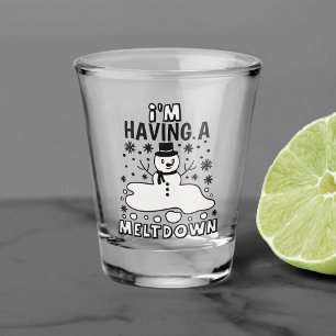 Copo De Shot Com um Meldown Engraçado Natal Snowman Humor