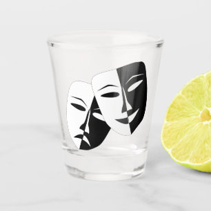 Copo De Shot comédia de drama e vidro de tiro tragédia