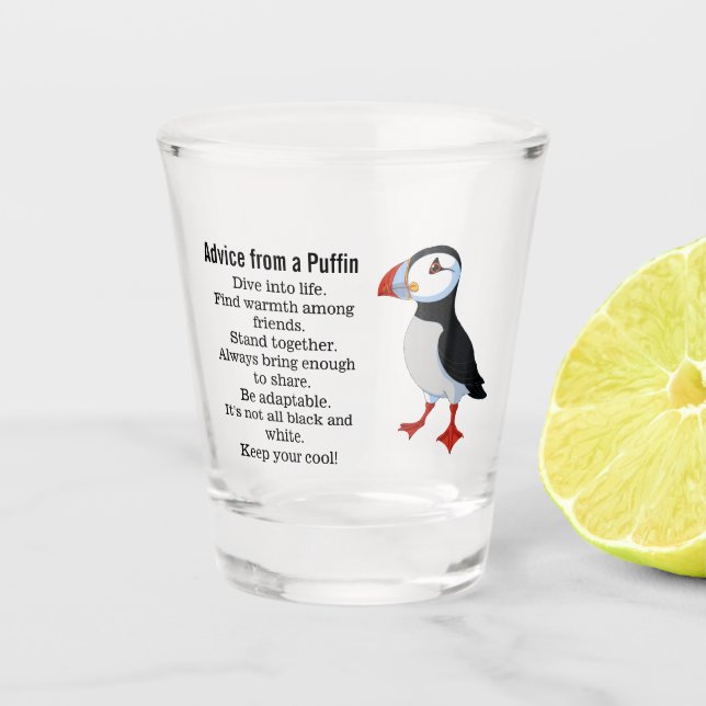 Copo De Shot Conselhos de um Design Puffin (Frente)