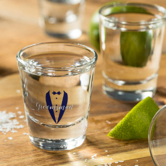 Copo De Shot Copo para Shot Carolina Blue Tuxedo Groomsman