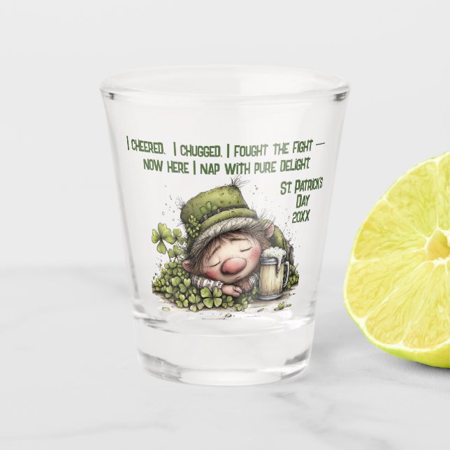 Copo De Shot Copo para Shot do Leprechaun Sonolento (Frente)