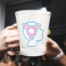 Copo para Shot do Símbolo do Orgulho Trans