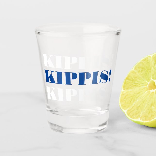 Copo De Shot Copo para Shot Kippis Azul e Branco (Frente)