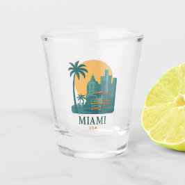 Copo De Shot Copo para Shot Vintage Miami EUA – Silhueta Retro