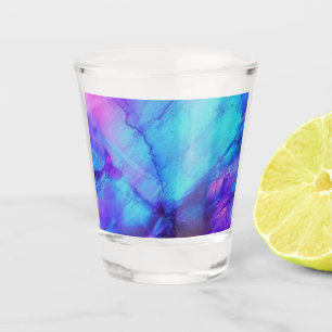 Copo De Shot Cor-de-rosa e azul -