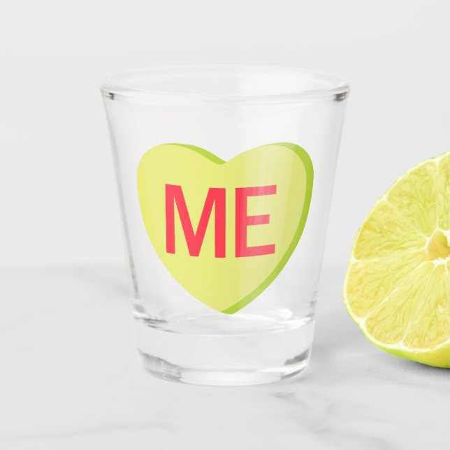 Copo De Shot Coração de Doce - EU (Frente)