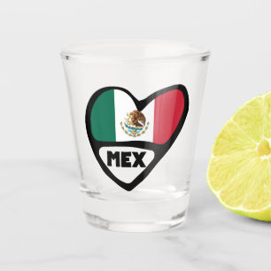 Copo De Shot Coração de Sinalizador do Código do País do México