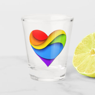 Copo De Shot Coração em forma de arco-íris de SlipperyJoe em ca