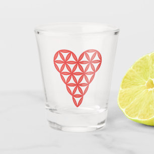 Copo De Shot Coração Sagrado - Coração da vida, 3D/Vermelho.