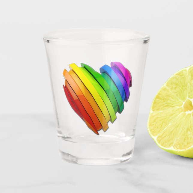 Copo De Shot Coração tridimensional escultural do SlipperyJoe b (Frente)