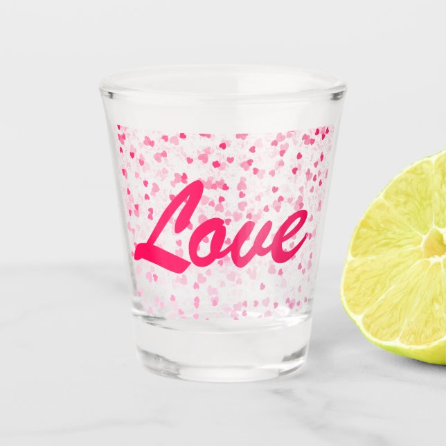 Copo De Shot Corações e Amor do namorados (Frente)