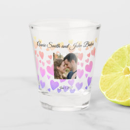 Copo De Shot Corações Flutuantes em Aquarela (Personalizável)