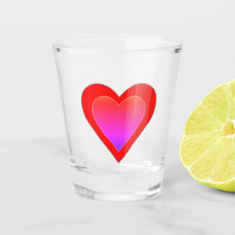 Copo De Shot Corações Ombre Vermelho Cor-de-Rosa Dia de os namo