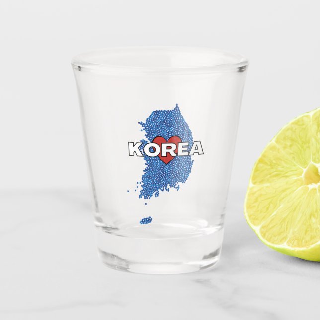 Copo De Shot COREIA DO SUL com o AMOR Soju (Frente)