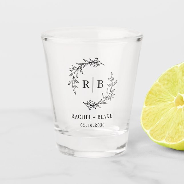 Copo De Shot Coroa Rústica Casamento Chuva de Noiva Engajamento (Frente)