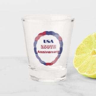 Copo De Shot Coroa Vermelha Branco Azul EUA 250º Aniversário 4