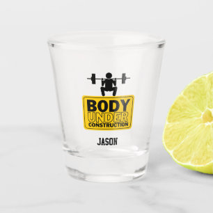 Copo De Shot Corpo Em Construção Nome Personalizado