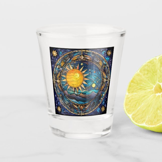 Copo De Shot Corpos Celestiais De Vidro (Frente)