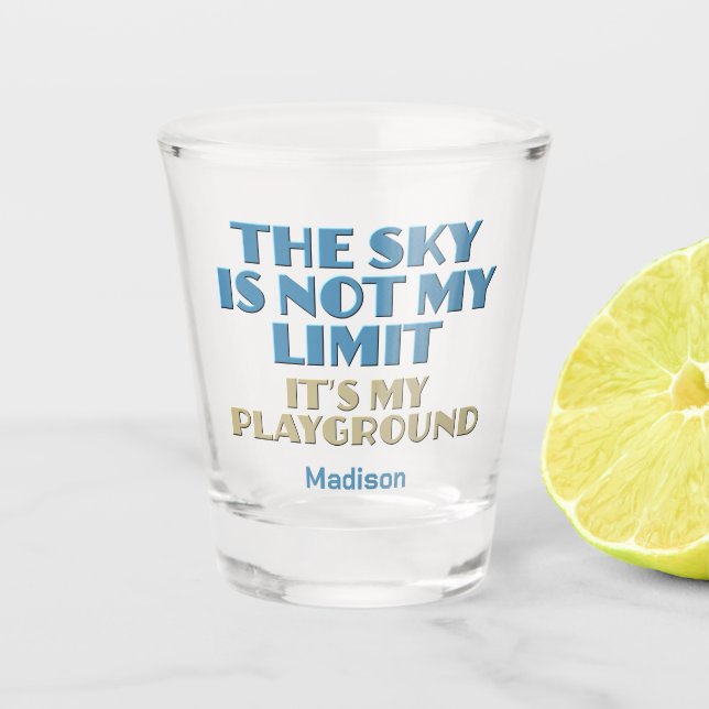 Copo De Shot Cotação Céu de Nome Personalizado (Frente)