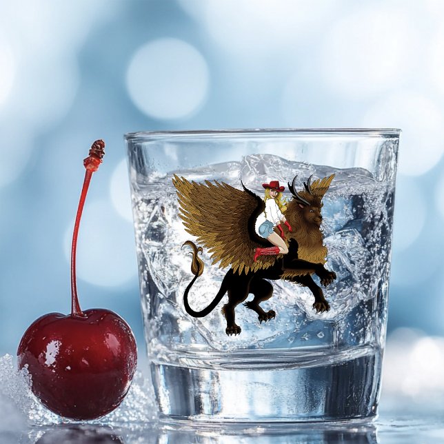 Copo De Shot Cowgirl Winged Lion Fantasy Red (Criador carregado)