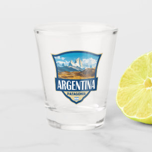 Copo De Shot Crachá Retro de Ilustração da Argentina