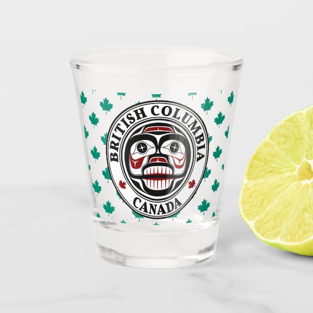 Copo De Shot Crânio Nativo de Arte Negra Negra Americana (Frente)