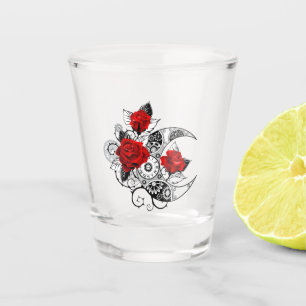 Copo De Shot Crescente Mecânico com Rosas vermelhas