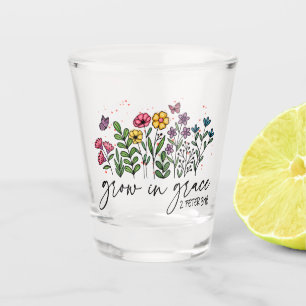 Copo De Shot Crescer em graça - Inspiração Floral Vibrante