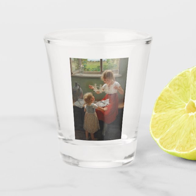 Copo De Shot Crianças Fazeres Silhuettes (Crianças Cutes Brinca (Frente)