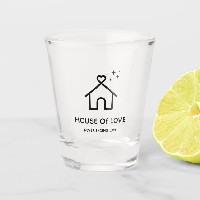 Copo De Shot Crie Seu Próprio Design Personalizado CASA DO AMOR (Frente)