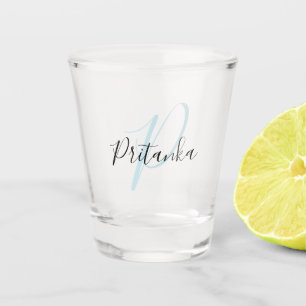 Copo De Shot Crie Seu Próprio Rótulo Monogramado de Nome e Inic