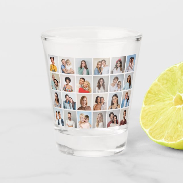 Copo De Shot Crie Sua Própria Colagem de 24 Fotos (Frente)