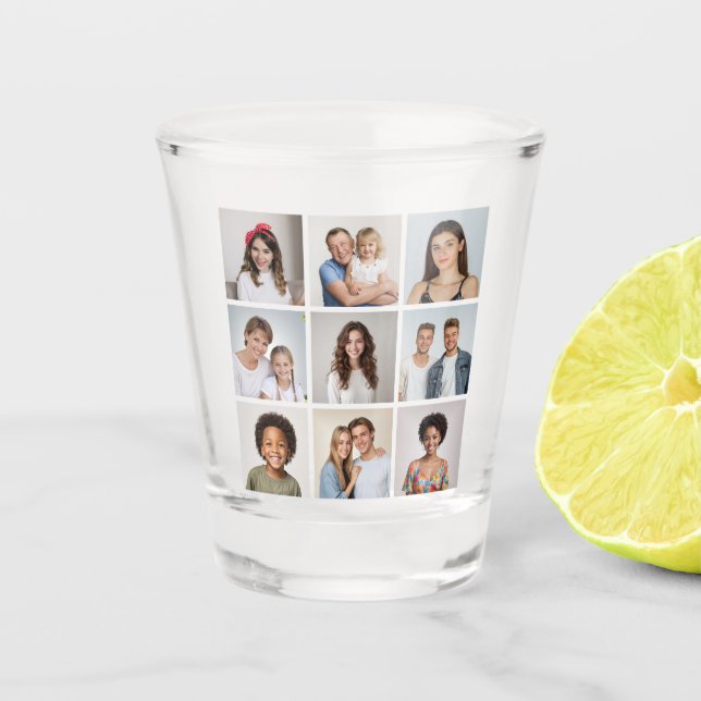 Copo De Shot Crie Sua Própria Colagem de 9 Fotos (Frente)