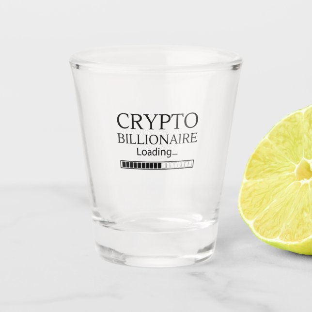 Copo De Shot Cripto bilionário carregando uma engraçada troca o (Frente)