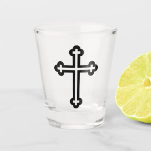 Copo De Shot Cruz cristã negra