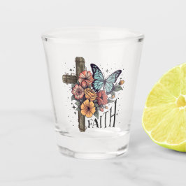 Copo De Shot Cruz da Fé Floral