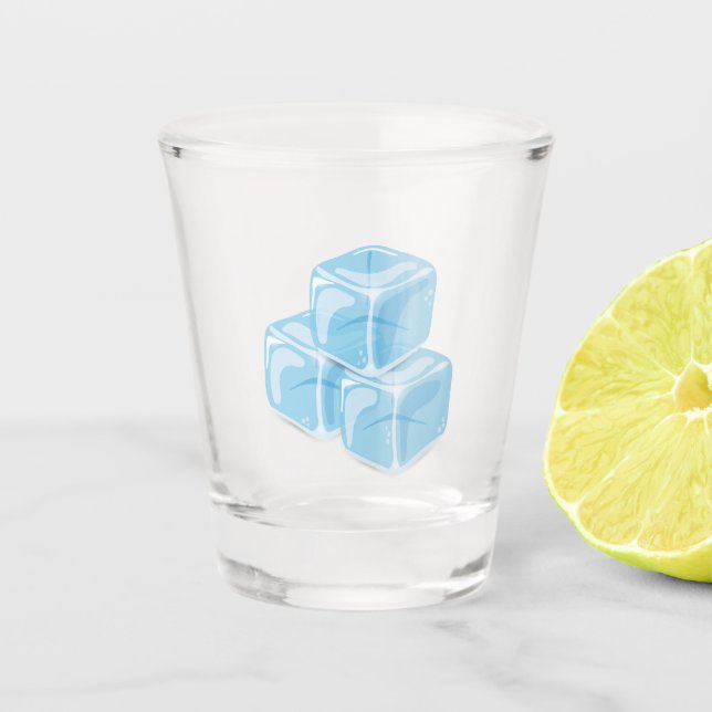 Copo De Shot Cubo de Gelo Azul (Frente)